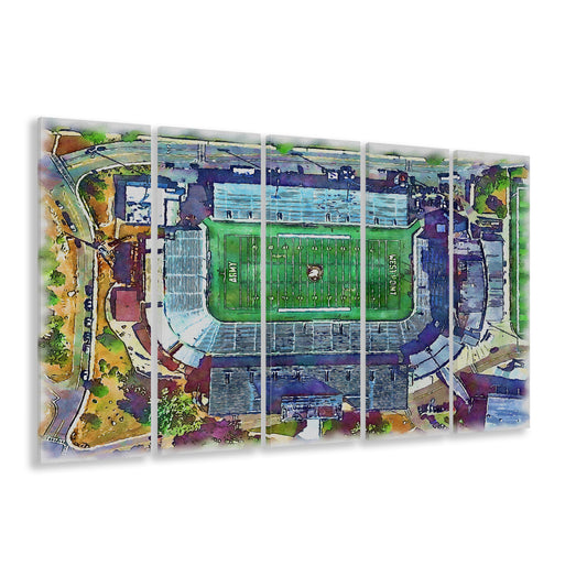 Army Black Knights, Michie Painting Stadium Watercolor, Sport Art, Extra Large Canvas Print Wall Art