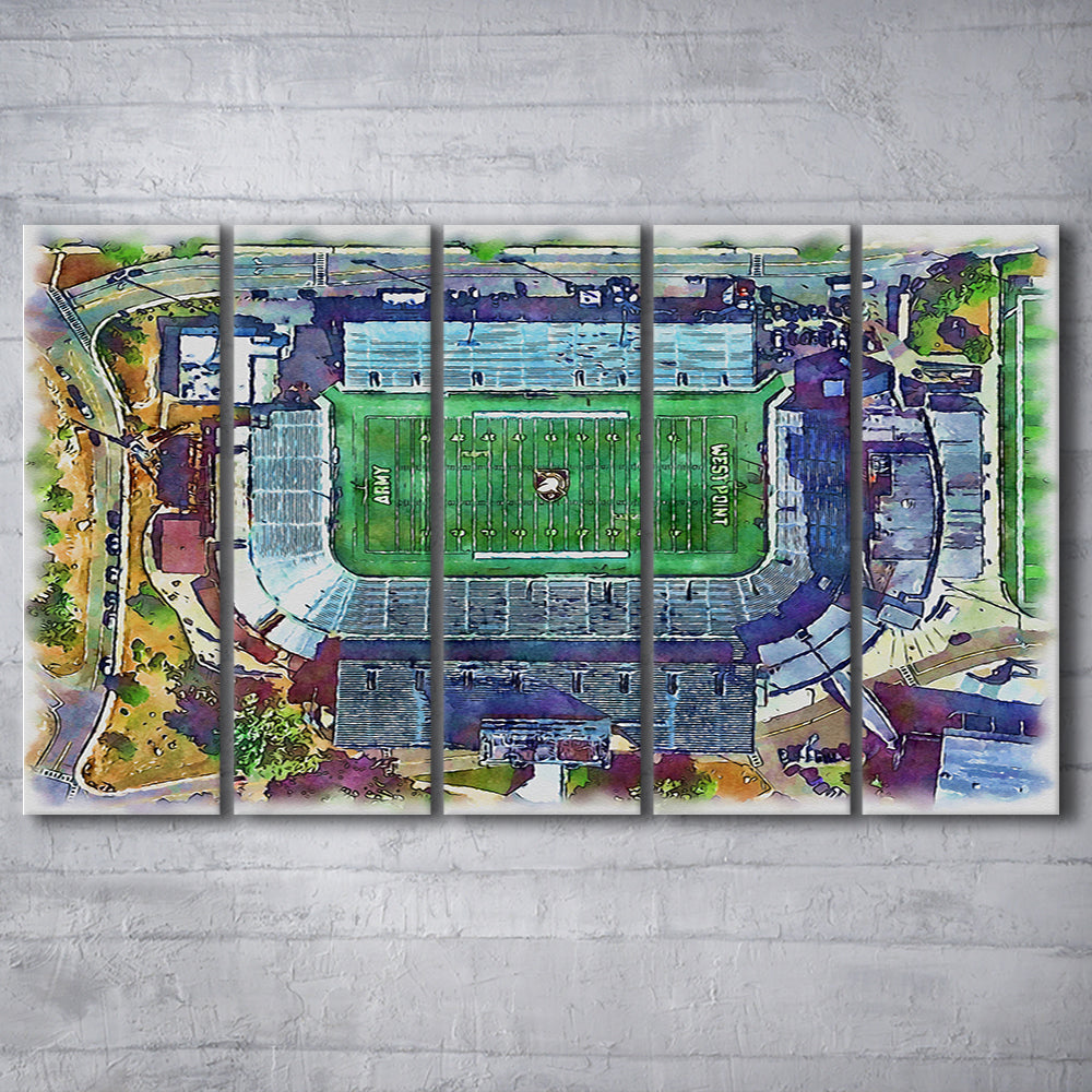 Army Black Knights, Michie Painting Stadium Watercolor, Sport Art, Extra Large Canvas Print Wall Art
