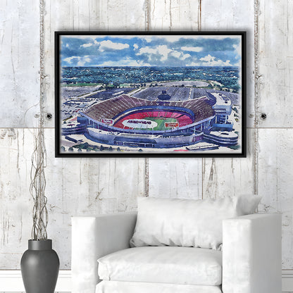 Arrowhead Stadium, Chiefs Football Painting Stadium Watercolor, Sport Gift Art, Framed Canvas Print Wall Art
