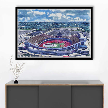 Arrowhead Stadium, Chiefs Football Painting Stadium Watercolor, Sport Gift Art, Framed Art Print Wall Decor