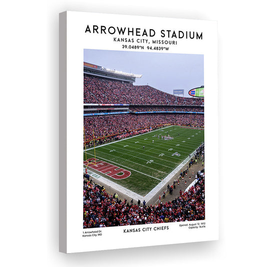 Arrowhead Stadium Print, Kansas City, American Wall Art, Sport Art Print, Canvas Prints Wall Art, Man Cave Decor