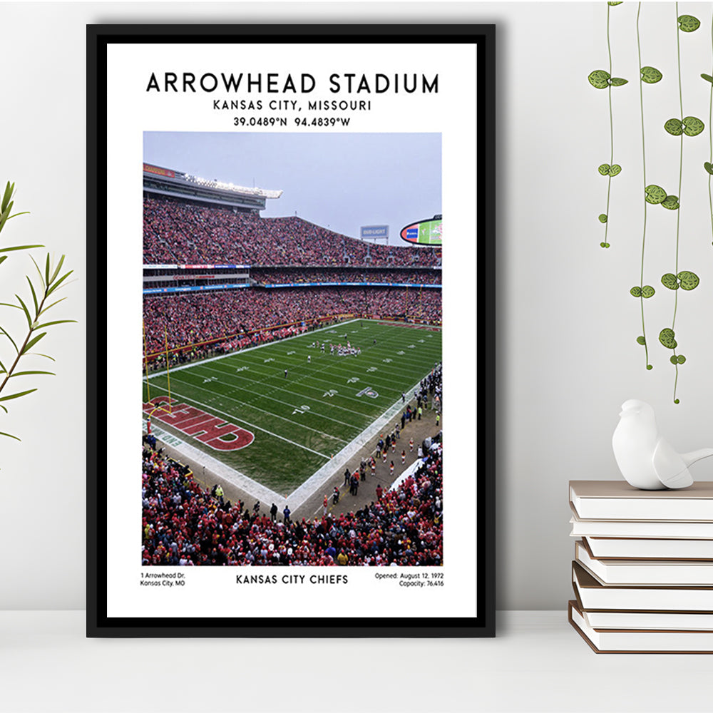 Arrowhead Stadium Print, Kansas City, American Wall Art, Sport Art Print, Framed Canvas Prints Wall Art