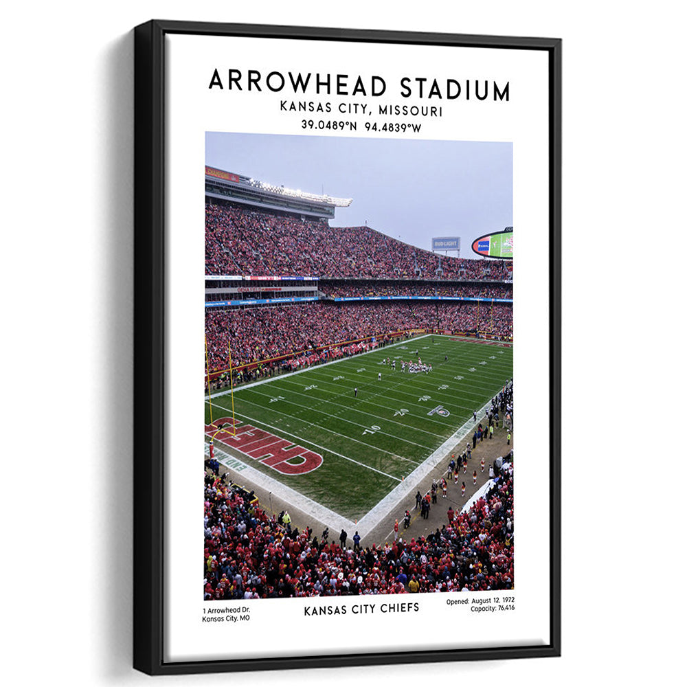 Arrowhead Stadium Print, Kansas City, American Wall Art, Sport Art Print, Framed Canvas Prints Wall Art