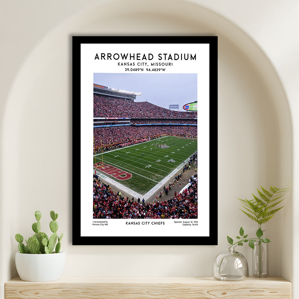Arrowhead Stadium Print, Kansas City, American Wall Art, Sport Art Print, Framed Art Prints Wall Decor