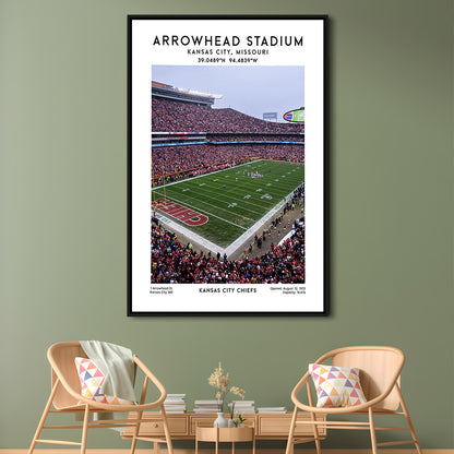 Arrowhead Stadium Print, Kansas City, American Wall Art, Sport Art Print, Framed Canvas Prints Wall Art
