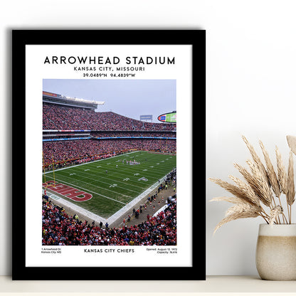 Arrowhead Stadium Print, Kansas City, American Wall Art, Sport Art Print, Framed Art Prints Wall Decor