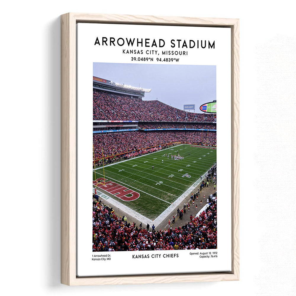 Arrowhead Stadium Print, Kansas City, American Wall Art, Sport Art Print, Framed Canvas Prints Wall Art
