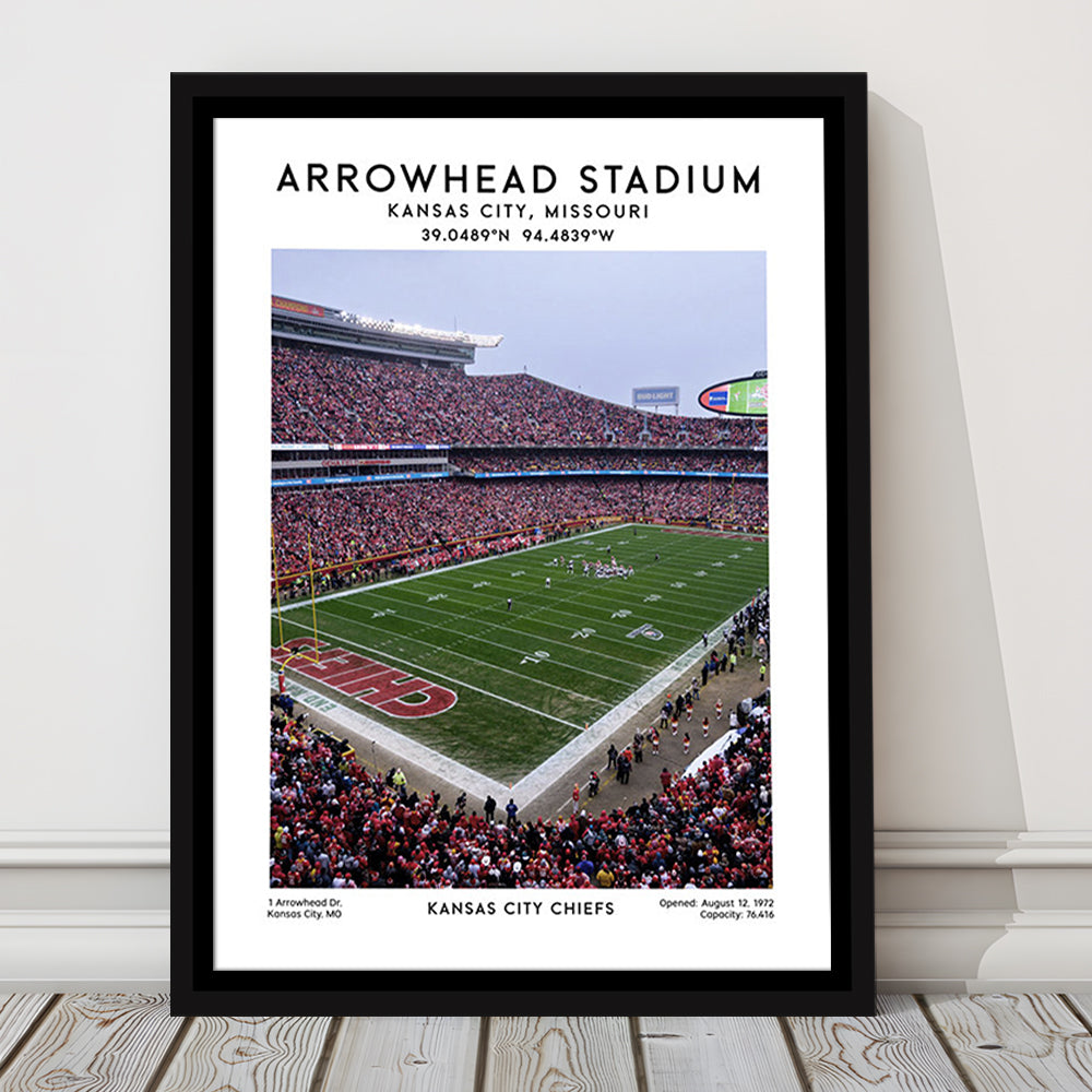 Arrowhead Stadium Print, Kansas City, American Wall Art, Sport Art Print, Framed Canvas Prints Wall Art