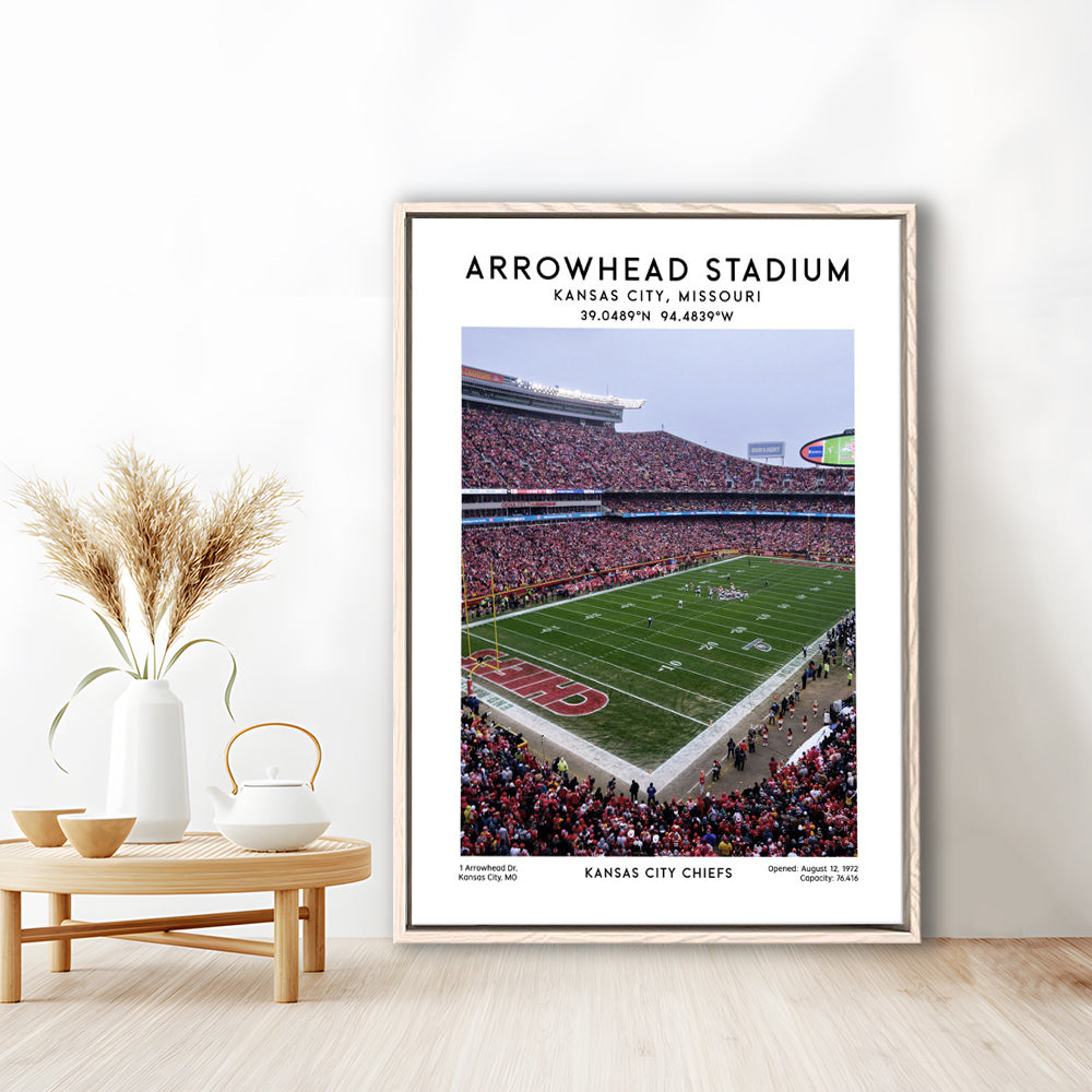 Arrowhead Stadium Print, Kansas City, American Wall Art, Sport Art Print, Framed Canvas Prints Wall Art