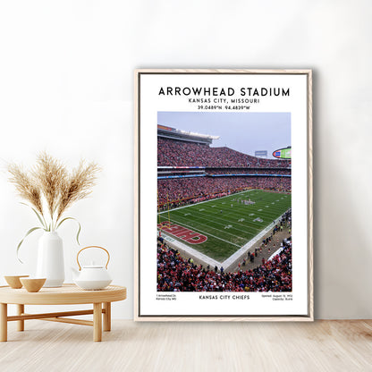Arrowhead Stadium Print, Kansas City, American Wall Art, Sport Art Print, Framed Canvas Prints Wall Art