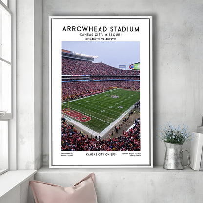Arrowhead Stadium Print, Kansas City, American Wall Art, Sport Art Print, Framed Canvas Prints Wall Art