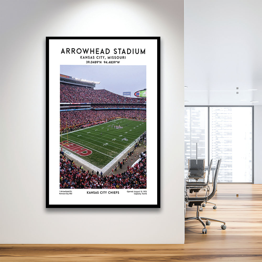 Arrowhead Stadium Print, Kansas City, American Wall Art, Sport Art Print, Framed Art Prints Wall Decor