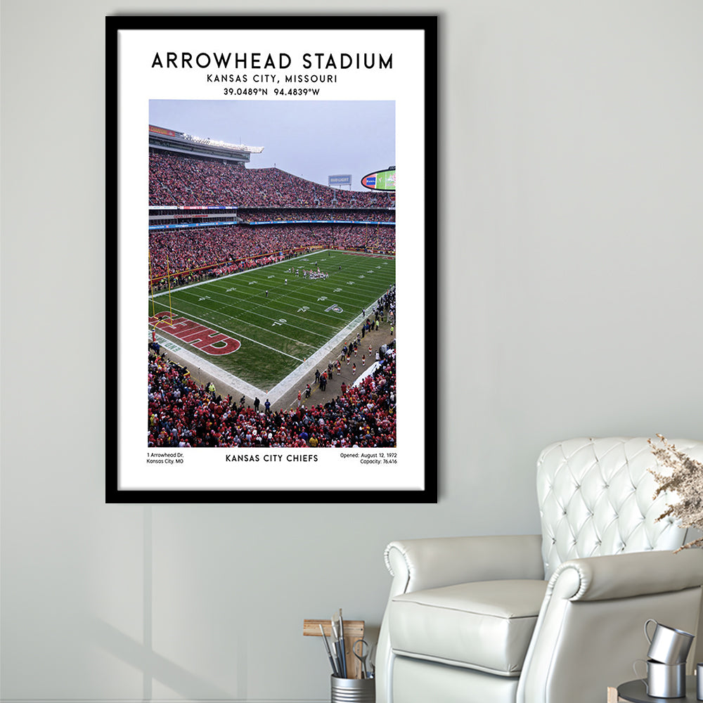 Arrowhead Stadium Print, Kansas City, American Wall Art, Sport Art Print, Framed Art Prints Wall Decor