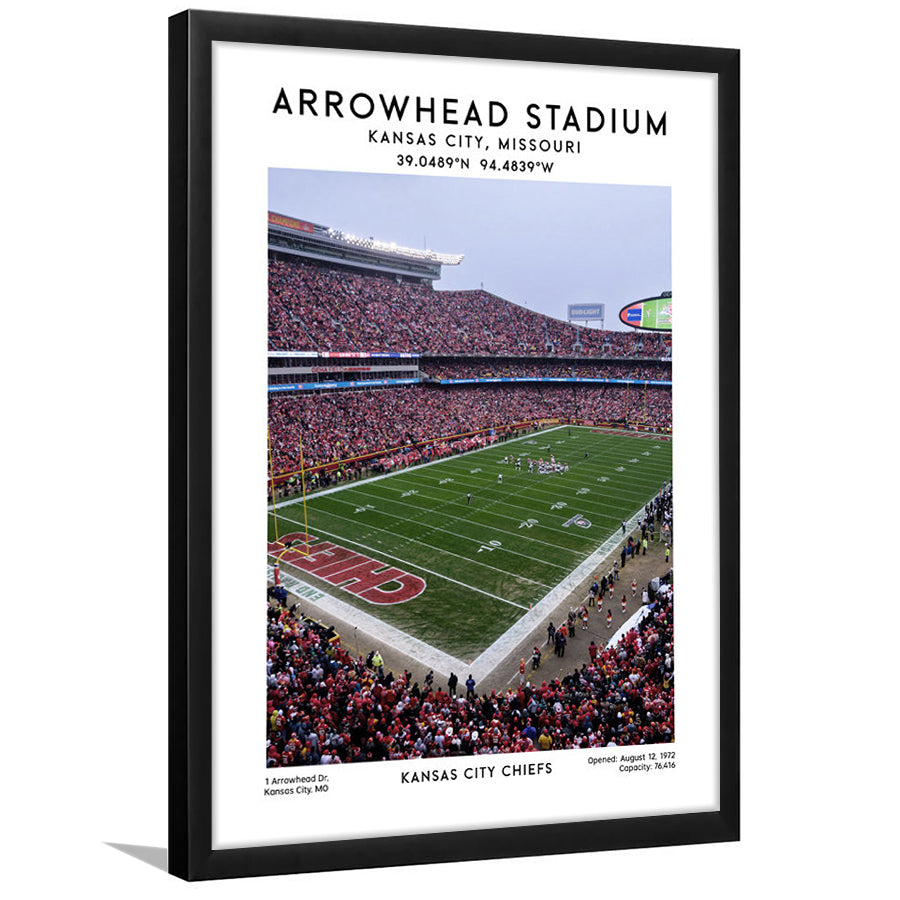 Arrowhead Stadium Print, Kansas City, American Wall Art, Sport Art Print, Framed Art Prints Wall Decor