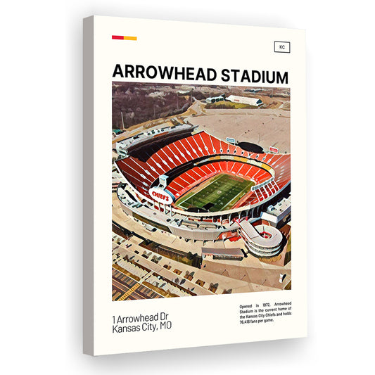 Arrowhead Stadium Print, Kansas City Chiefs Stadium Canvas Art, Fan Gifts, Sport Art, Canvas Print Wall Art