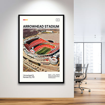 Arrowhead Stadium Print, Kansas City Chiefs Stadium Art, Gifts for him, Sport Art, Framed Art Print Wall Decor