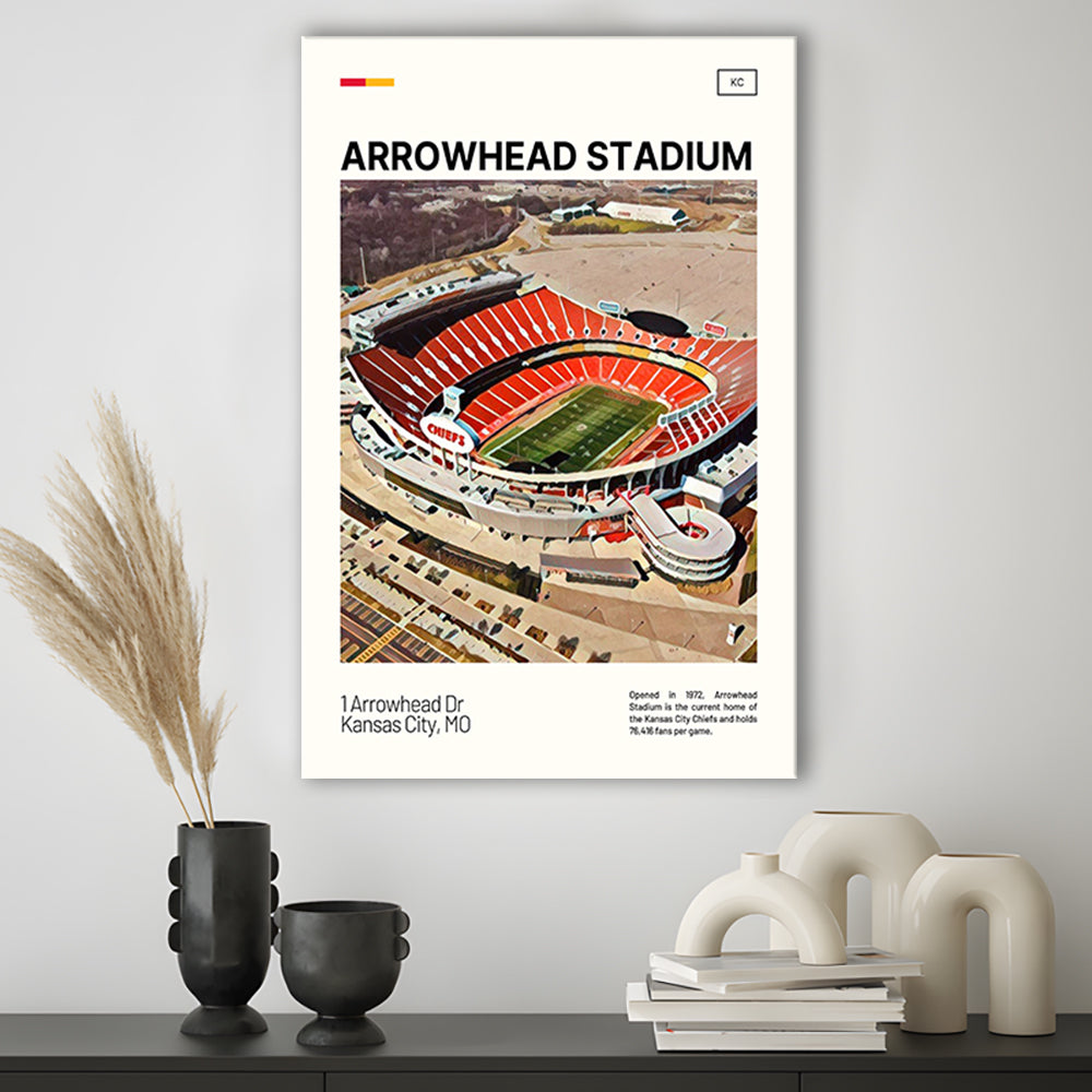 Arrowhead Stadium Print, Kansas City Chiefs Stadium Canvas Art, Fan Gifts, Sport Art, Canvas Print Wall Art