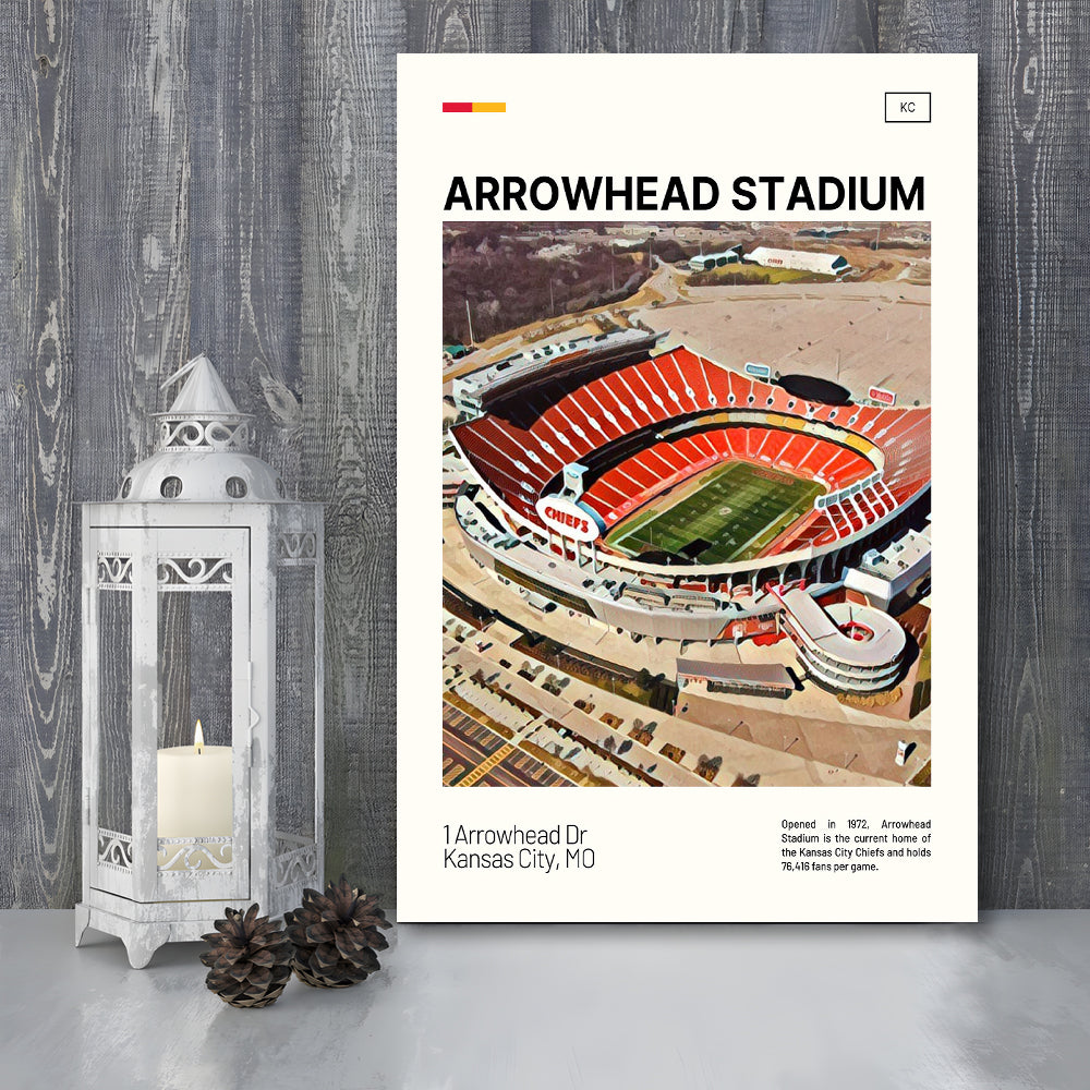 Arrowhead Stadium Print, Kansas City Chiefs Stadium Canvas Art, Fan Gifts, Sport Art, Canvas Print Wall Art