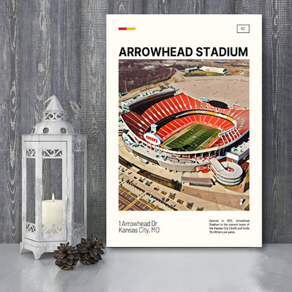Arrowhead Stadium Print, Kansas City Chiefs Stadium Canvas Art, Fan Gifts, Sport Art, Canvas Print Wall Art
