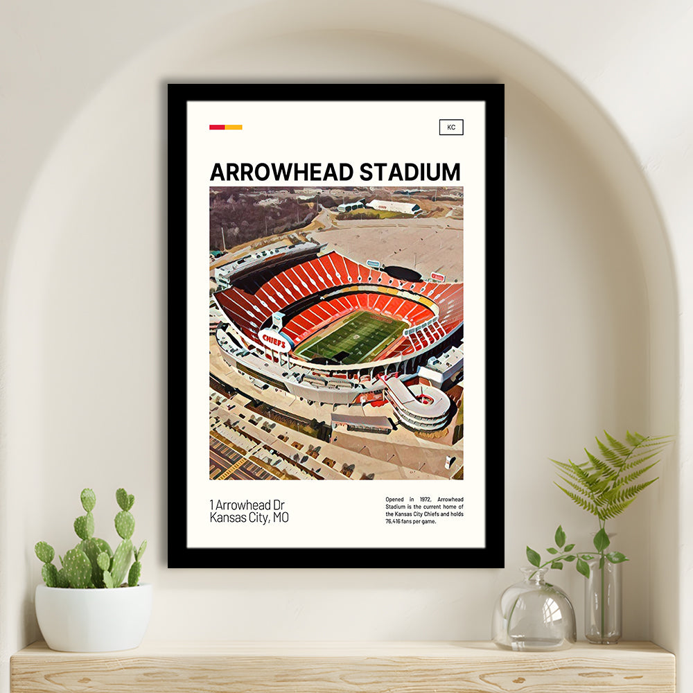 Arrowhead Stadium Print, Kansas City Chiefs Stadium Art, Gifts for him, Sport Art, Framed Art Print Wall Decor