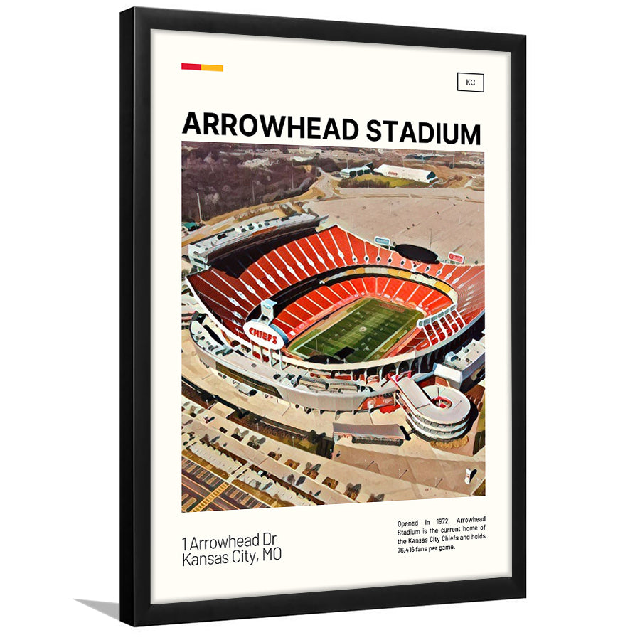 Arrowhead Stadium Print, Kansas City Chiefs Stadium Art, Gifts for him, Sport Art, Framed Art Print Wall Decor