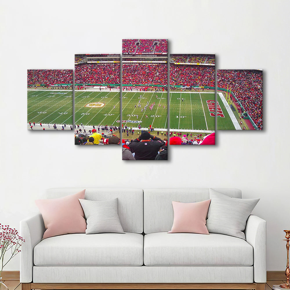 Arrowhead Stadium, Stadium Canvas, Sport Art, Gift for him, 5 Panel, Large Canvas, Canvas Print Wall Art