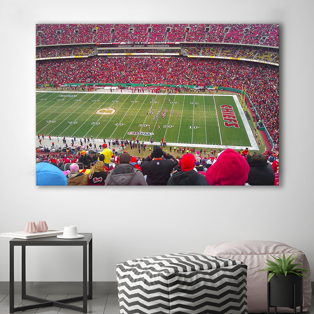 Arrowhead Stadium, Stadium Canvas, Sport Art, Gift for him, Man Cave Decor, Art Print, Canvas Print Wall Art