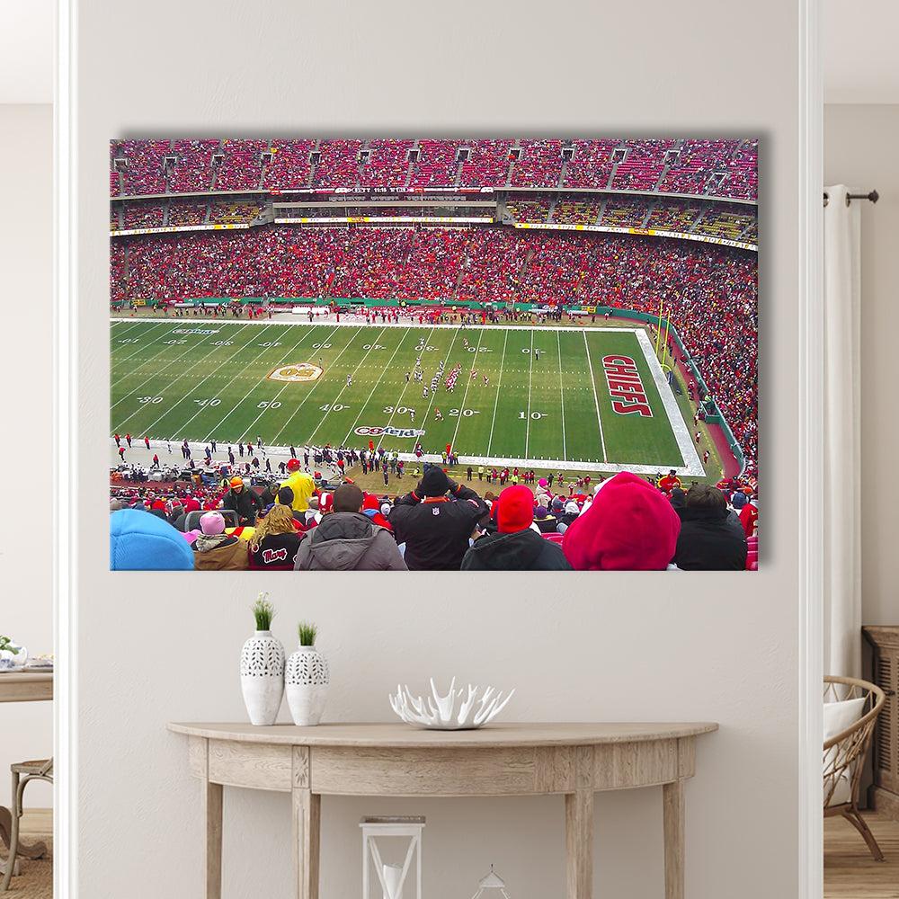 Arrowhead Stadium, Stadium Canvas, Sport Art, Gift for him, Man Cave Decor, Art Print, Canvas Print Wall Art