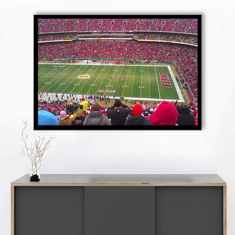 Arrowhead Stadium, Stadium Canvas, Sport Art, Gift for him, Framed Art Print Wall Decor, Picture Framed