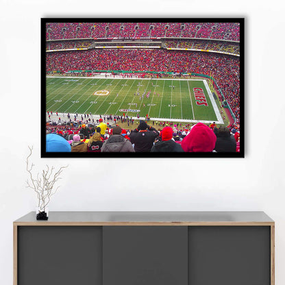 Arrowhead Stadium, Stadium Canvas, Sport Art, Gift for him, Framed Art Print Wall Decor, Picture Framed