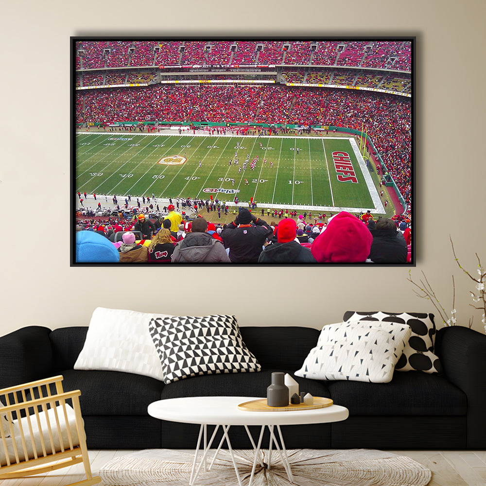 Arrowhead Stadium, Stadium Canvas, Sport Art, Framed Canvas Print Wall Art, Floating Frame