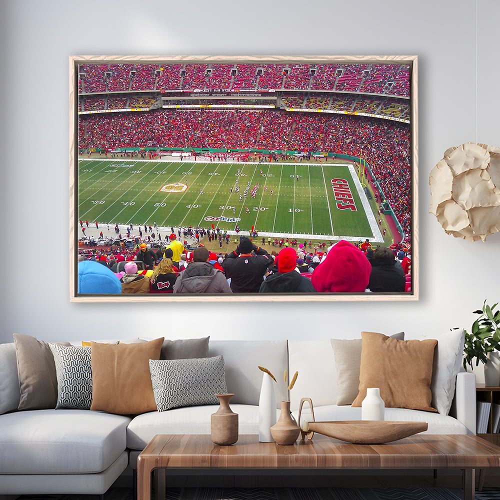 Arrowhead Stadium, Stadium Canvas, Sport Art, Framed Canvas Print Wall Art, Floating Frame