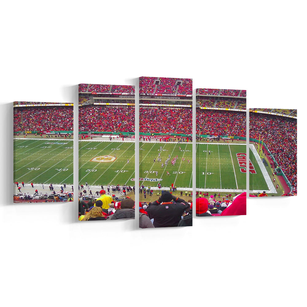 Arrowhead Stadium, Stadium Canvas, Sport Art, Gift for him, 5 Panel, Large Canvas, Canvas Print Wall Art