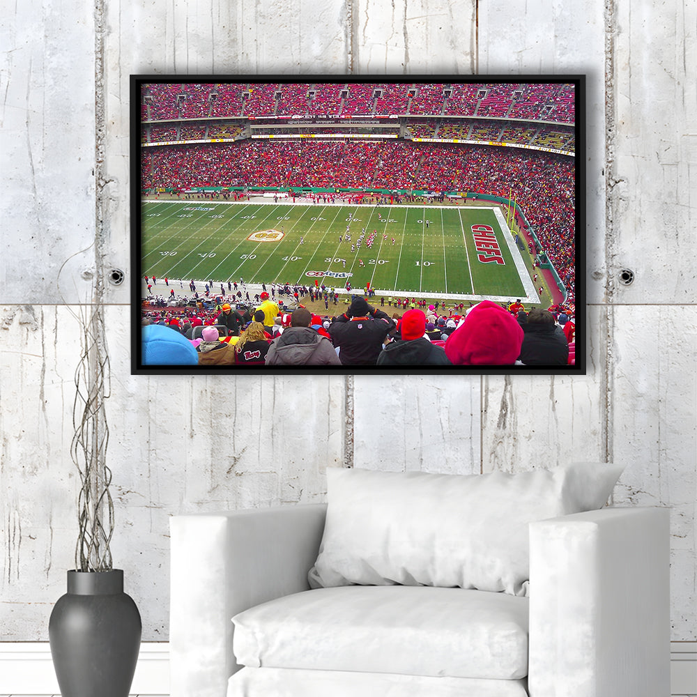 Arrowhead Stadium, Stadium Canvas, Sport Art, Framed Canvas Print Wall Art, Floating Frame