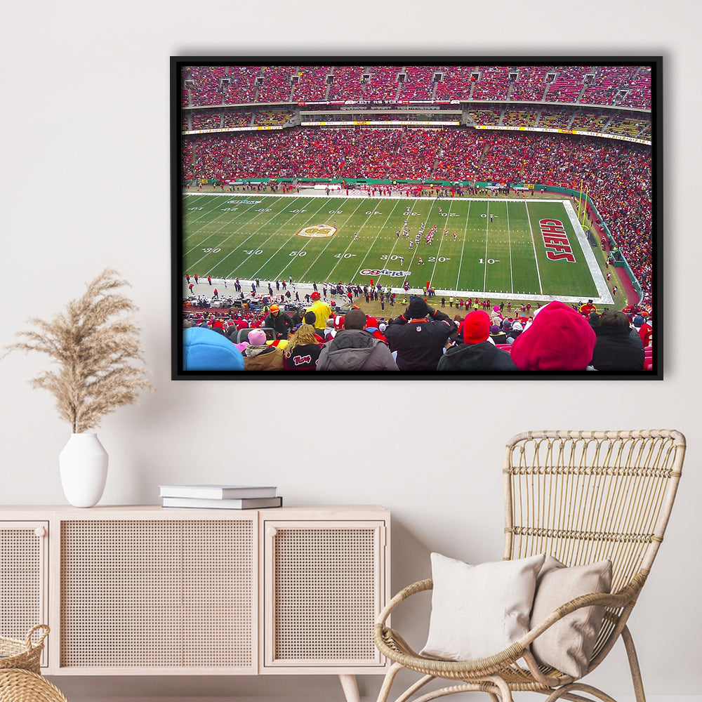 Arrowhead Stadium, Stadium Canvas, Sport Art, Framed Canvas Print Wall Art, Floating Frame