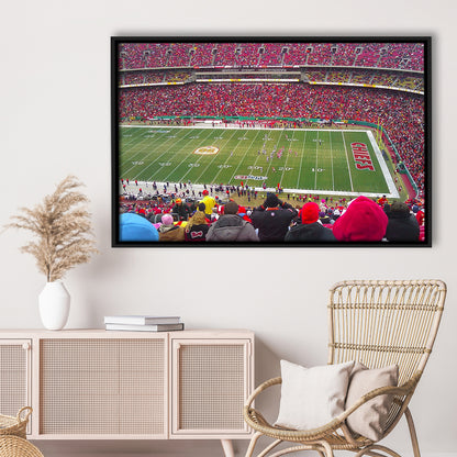 Arrowhead Stadium, Stadium Canvas, Sport Art, Framed Canvas Print Wall Art, Floating Frame