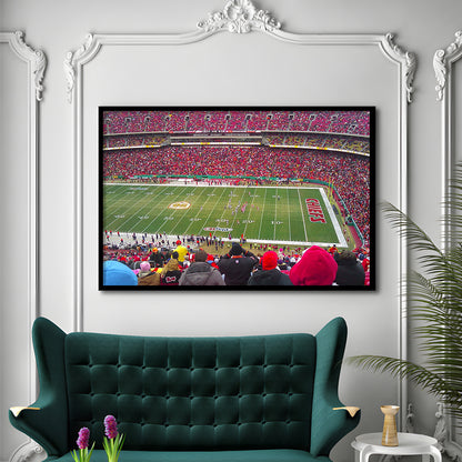 Arrowhead Stadium, Stadium Canvas, Sport Art, Gift for him, Framed Art Print Wall Decor, Picture Framed