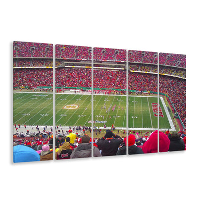 Arrowhead Stadium, Stadium Canvas, Sport Art, 5 Panel B, Extra Large Canvas, Canvas Print Wall Art
