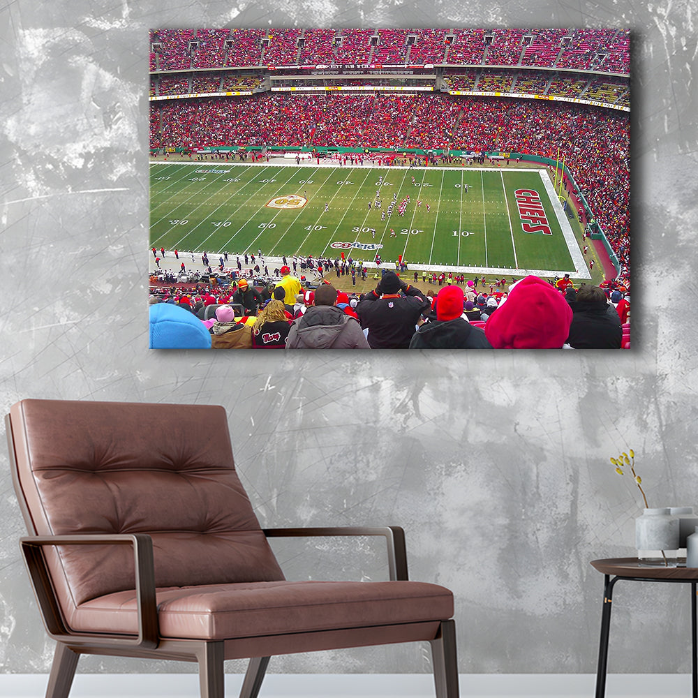 Arrowhead Stadium, Stadium Canvas, Sport Art, Gift for him, Man Cave Decor, Art Print, Canvas Print Wall Art