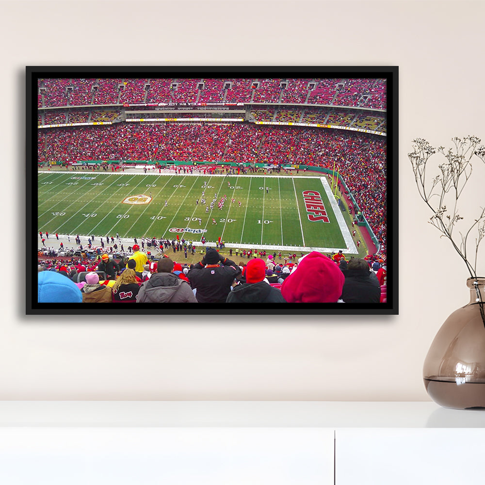 Arrowhead Stadium, Stadium Canvas, Sport Art, Framed Canvas Print Wall Art, Floating Frame
