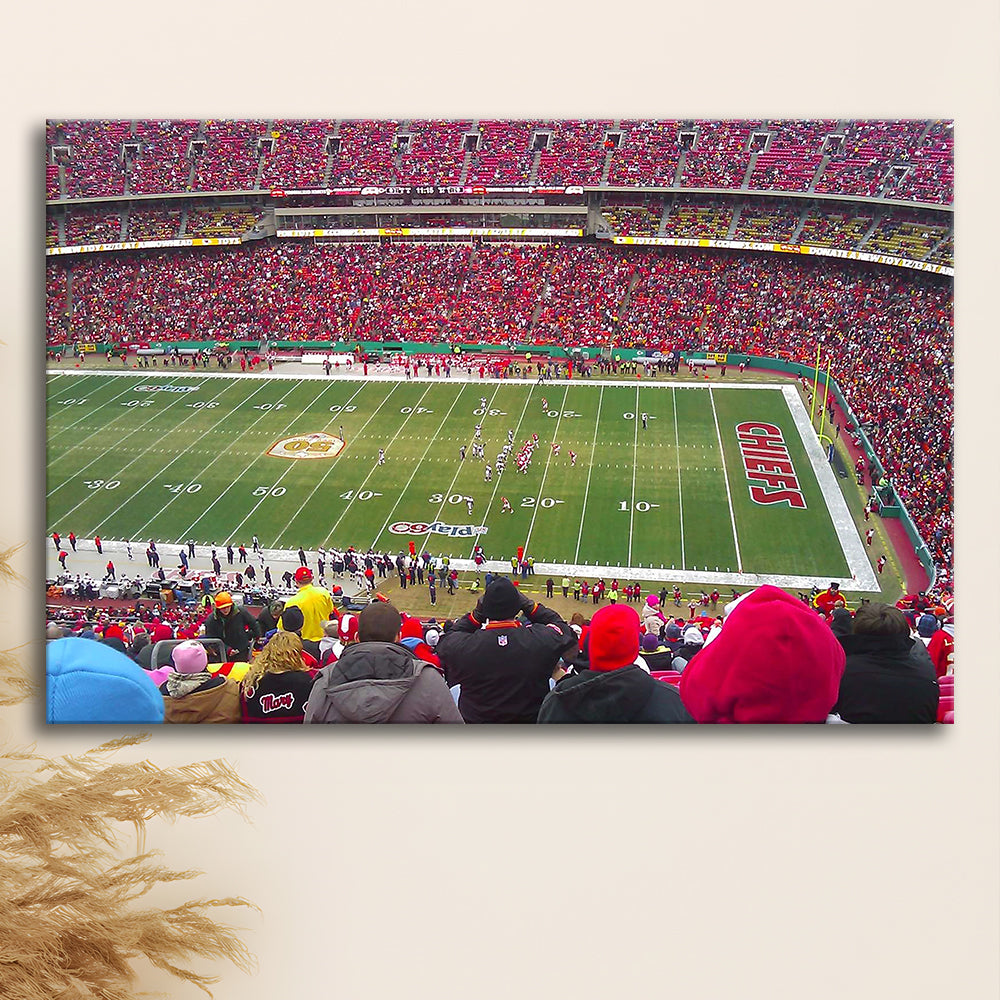Arrowhead Stadium, Stadium Canvas, Sport Art, Gift for him, Man Cave Decor, Art Print, Canvas Print Wall Art