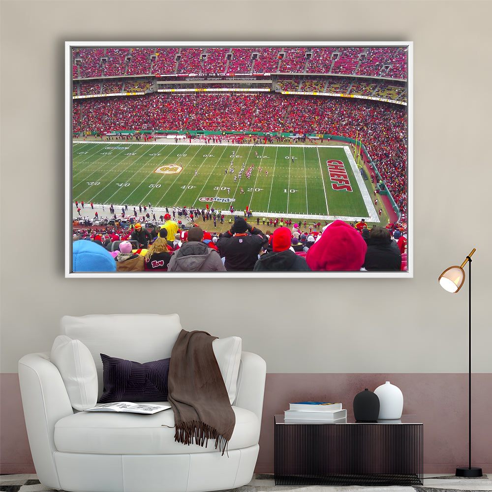 Arrowhead Stadium, Stadium Canvas, Sport Art, Framed Canvas Print Wall Art, Floating Frame