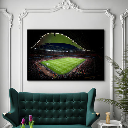 Arsenal Emirates Stadium at Night, Stadium Canvas, Sport Art, Gift for him, Framed Art Print Wall Decor, Picture Framed