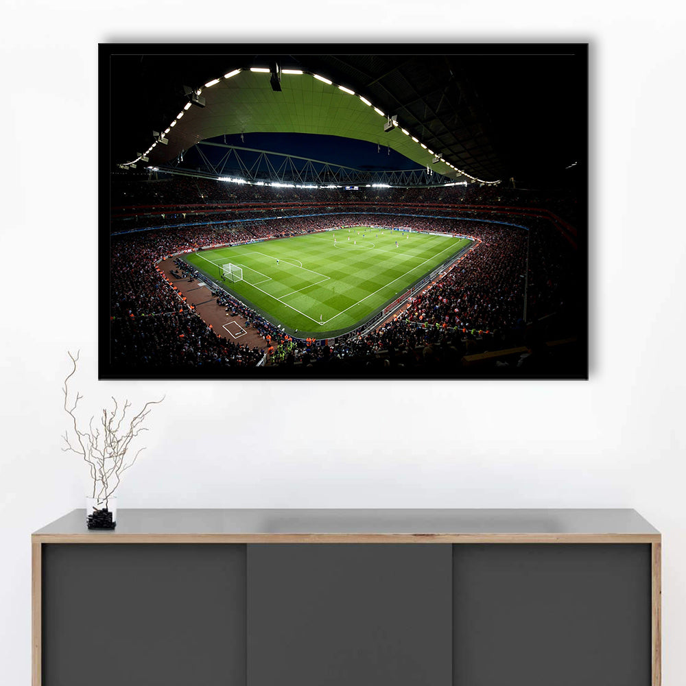 Arsenal Emirates Stadium at Night, Stadium Canvas, Sport Art, Gift for him, Framed Art Print Wall Decor, Picture Framed