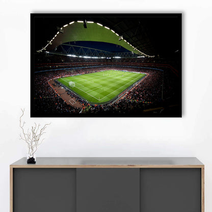 Arsenal Emirates Stadium at Night, Stadium Canvas, Sport Art, Gift for him, Framed Art Print Wall Decor, Picture Framed
