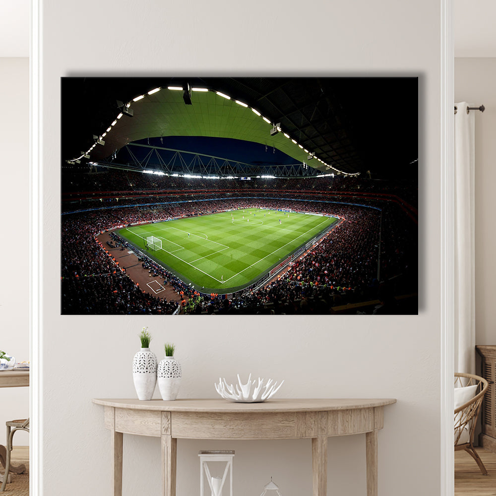 Arsenal Emirates Stadium at Night, Stadium Canvas, Sport Art, Gift for him, Man Cave Decor, Art Print, Canvas Print Wall Art