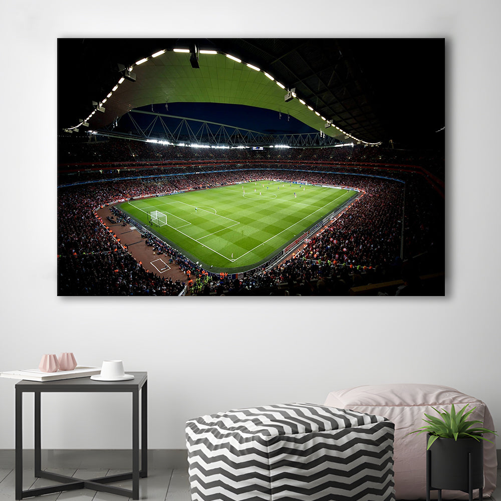 Arsenal Emirates Stadium at Night, Stadium Canvas, Sport Art, Gift for him, Man Cave Decor, Art Print, Canvas Print Wall Art