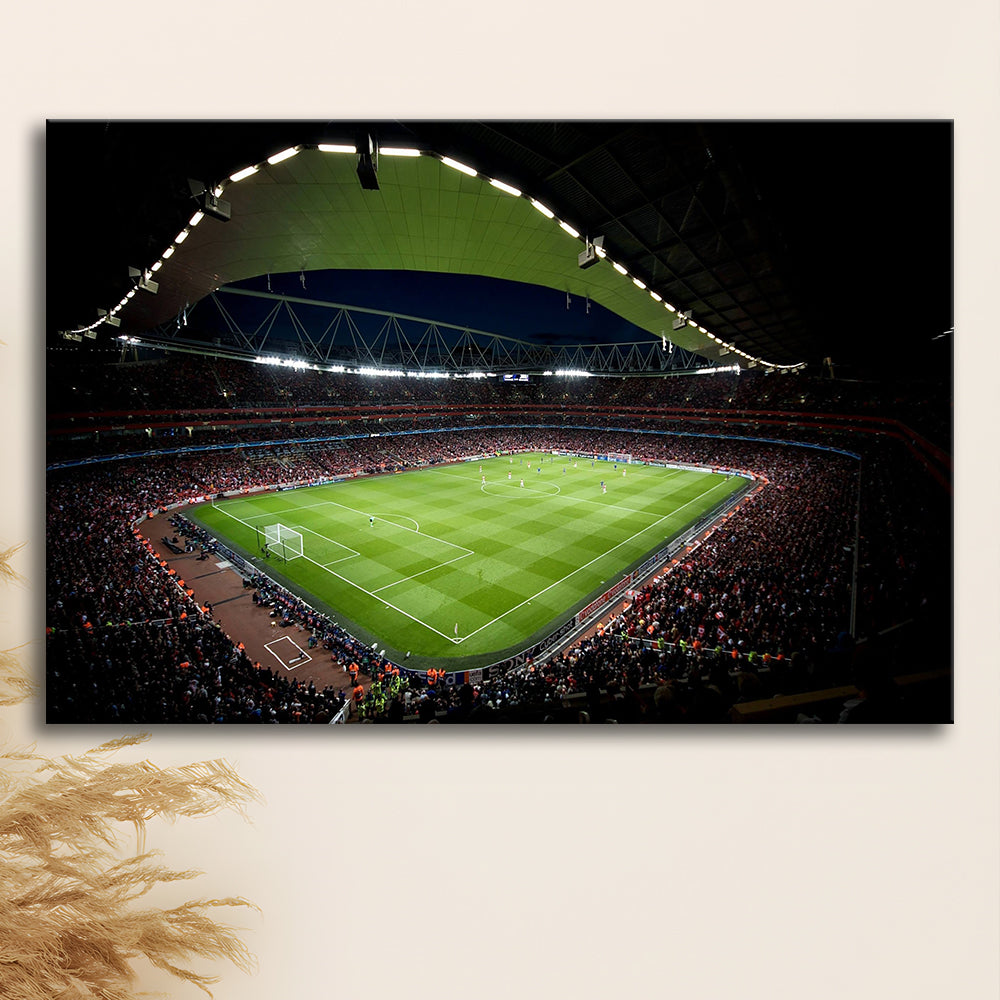 Arsenal Emirates Stadium at Night, Stadium Canvas, Sport Art, Gift for him, Man Cave Decor, Art Print, Canvas Print Wall Art