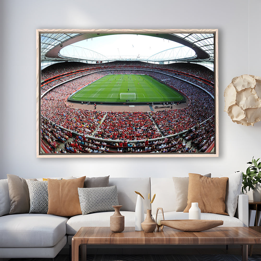 Arsenal Football Stadium in London, Stadium Canvas, Sport Art, Framed Canvas Print Wall Art, Floating Frame
