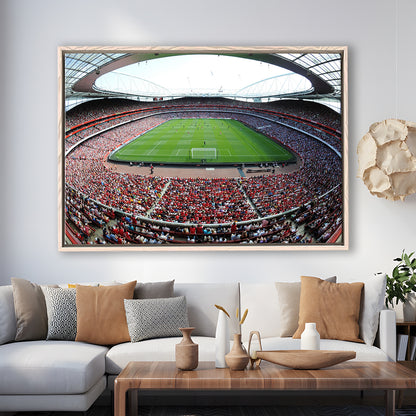 Arsenal Football Stadium in London, Stadium Canvas, Sport Art, Framed Canvas Print Wall Art, Floating Frame